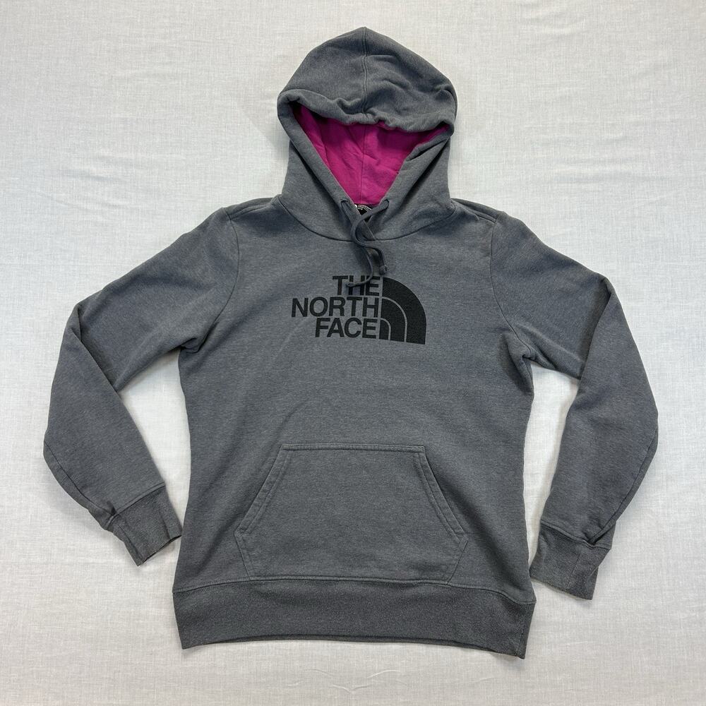 The North Face Half Dome Hoodie Womens Medium Pullover Logo Spellout Sweatshirt